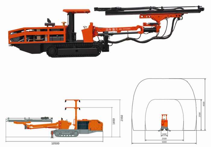 YZ-820L履帶式單臂鑿巖臺(tái)車